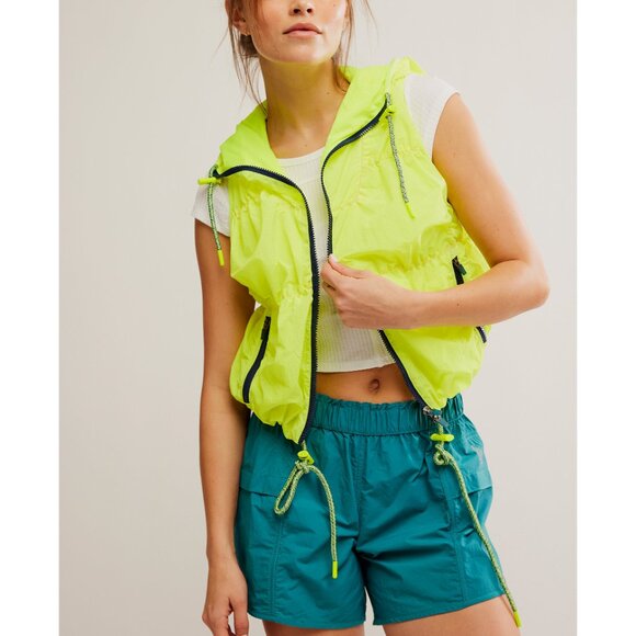 FP Movement by Free People Jackets & Blazers - FP Movement by Free People Neon Yellow Hooded Windbreaker Vest